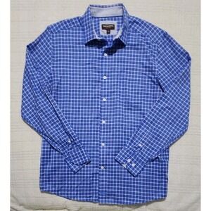 Johnston & Murphy Shirt Mens Large Plaid Button‎ Down Casual Long Sleeve Dress